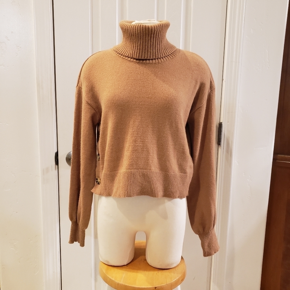 The Drop Lucyswhim Size XXS Elegant Tan Turtleneck Sweater